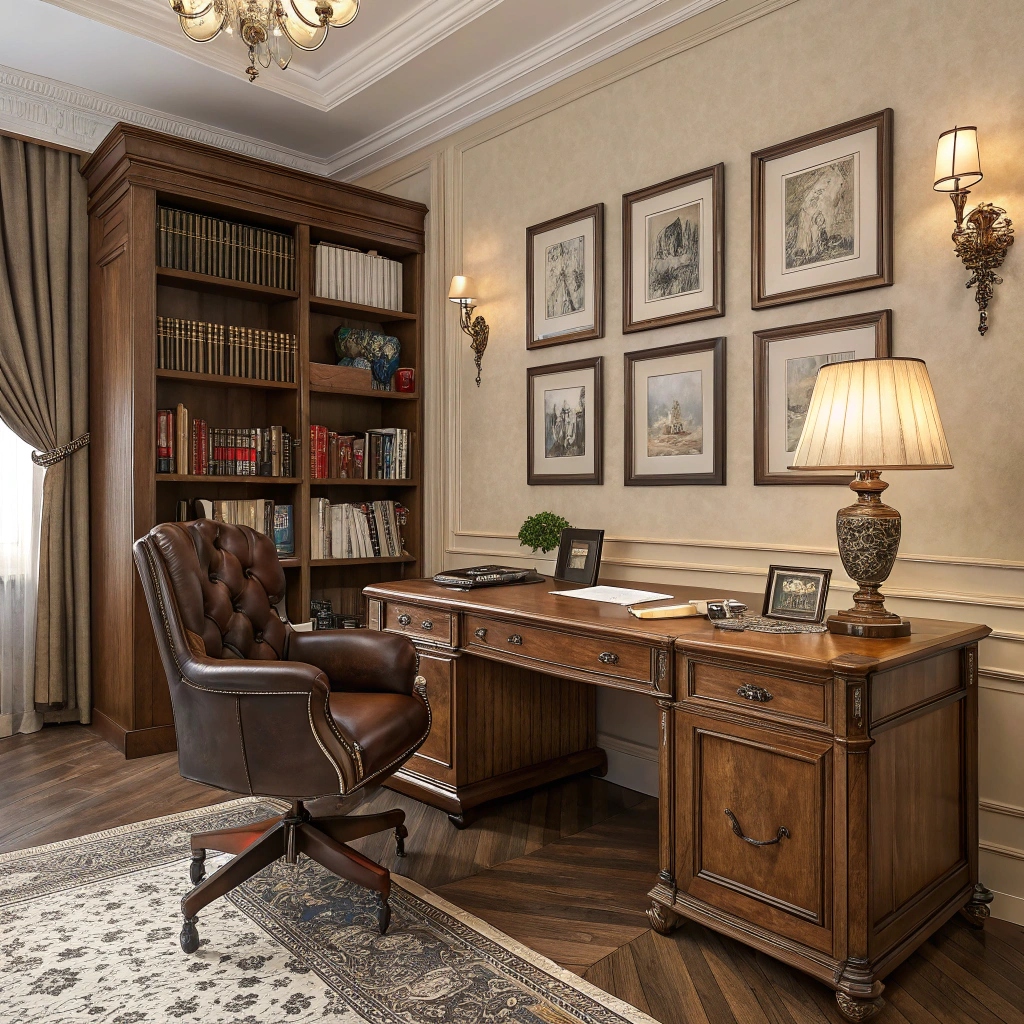 home office classic 2 Как оформить домашний кабинет в классическом стиле