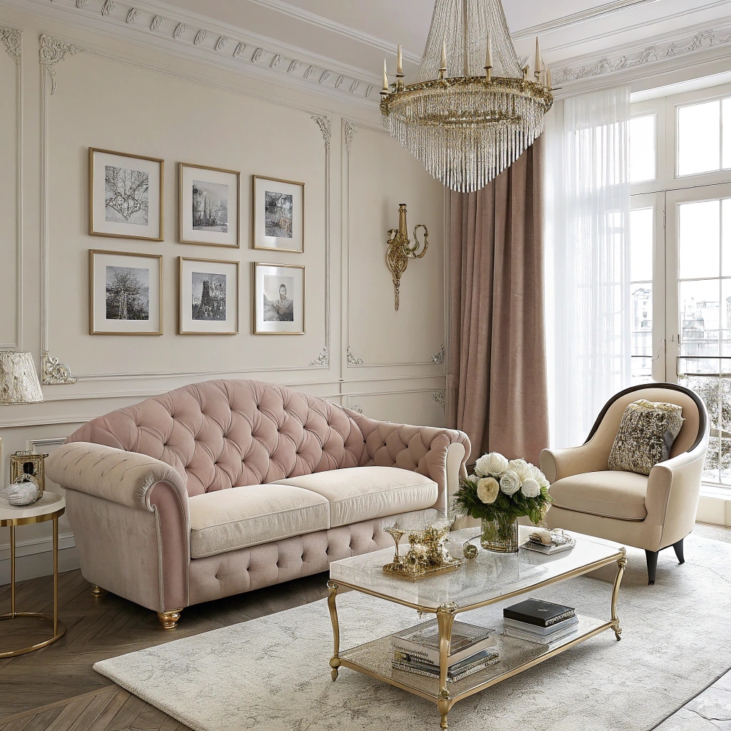 elegant french chic living room 3 Рекомендации по выбору мебели в стиле французский шик